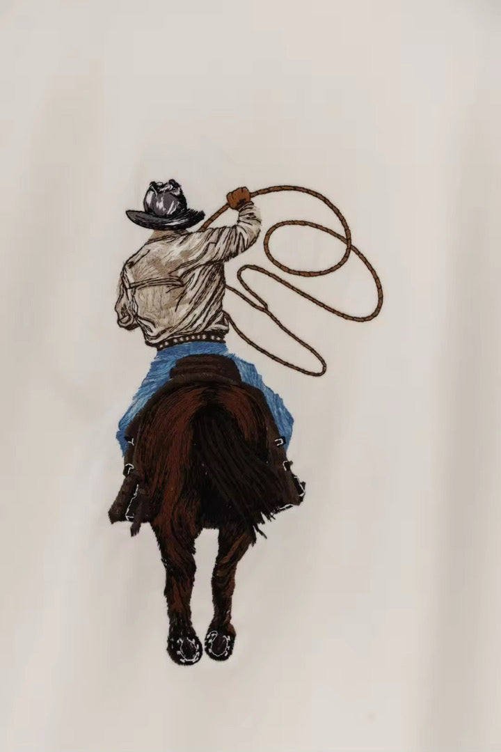 Sudadera Louis Vuitton Blanca con Bordado Cowboy