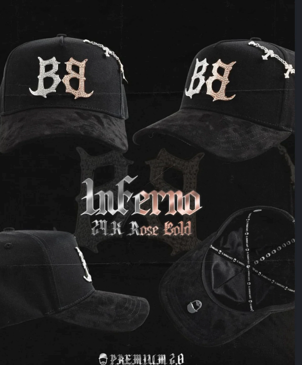 Gorra Barbas Hats "INFERNO" 24k Rose Gold