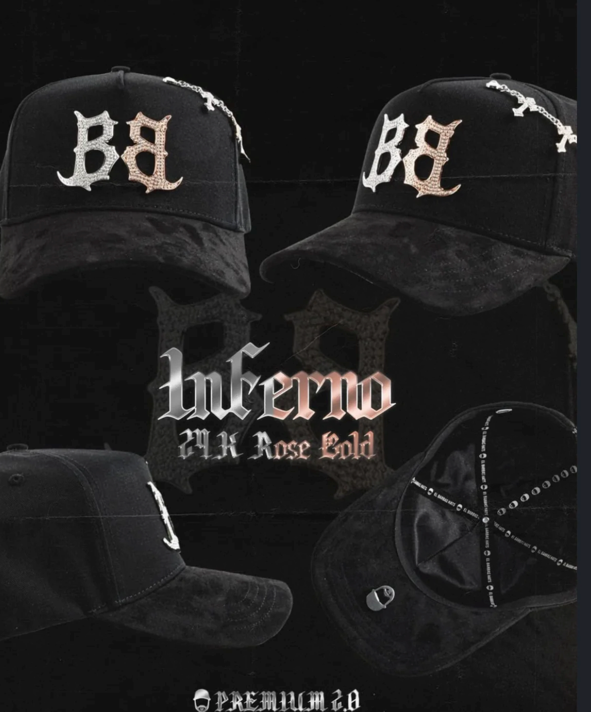 Gorra Barbas Hats "INFERNO" 24k Rose Gold